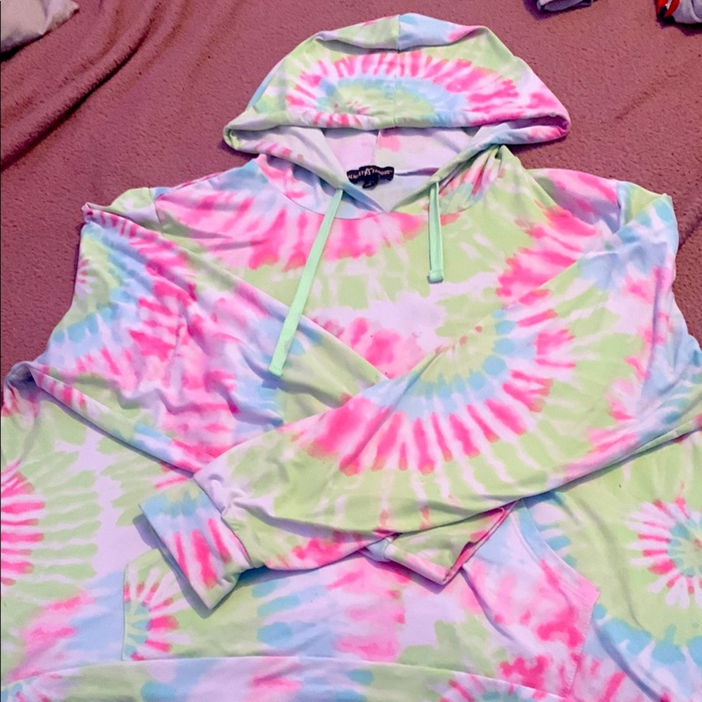 Almost Famous Pastel Tie-Dye Hoodie